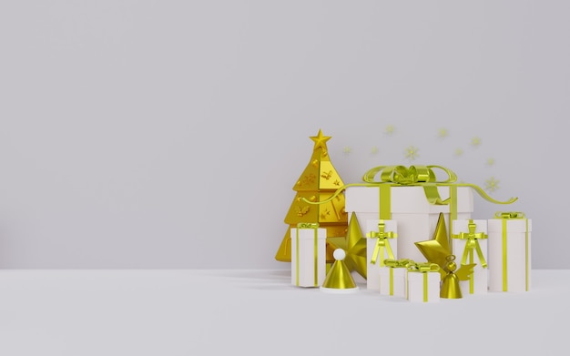 Representación 3D del tema del podio para Navidad