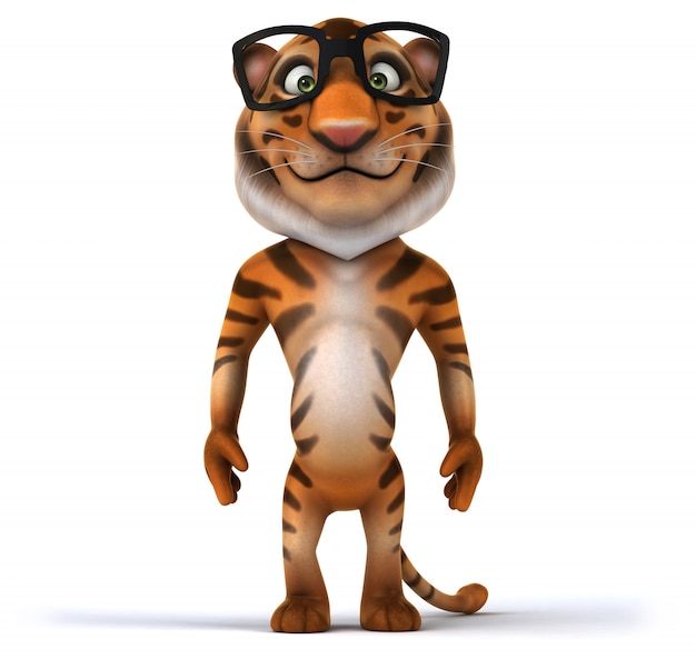 Representación 3D de tigre gracioso