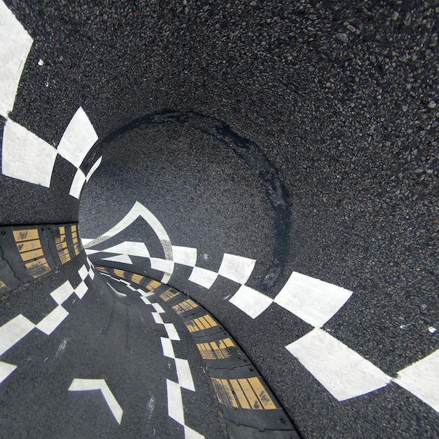 Representación 3d del túnel de carretera abstracto