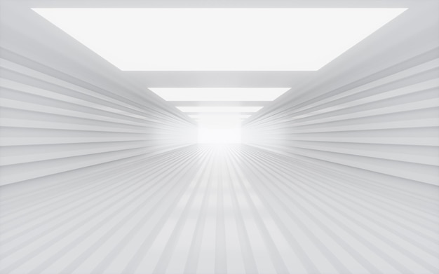 Foto representación 3d de túnel geométrico blanco
