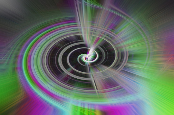 Foto representación 3d vibrante de luces de neón iluminadas con líneas de velocidad dinámicas que crean un telón de fondo de neón abstracto y colorido