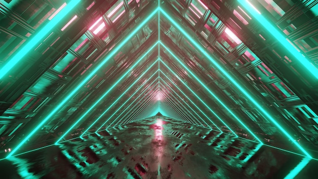 Representación 3D Vuelo en túnel abstracto de ciencia ficción Gráficos de movimiento futurista Fondo de alta tecnología Portal de deformación de tiempo Concepto de hiperespacio de velocidad de luz Textura brillante de alta tecnología Cyberpunk