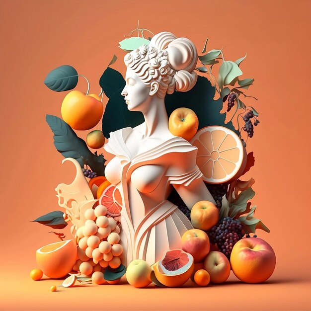 Una representación abstracta en 3D con la silueta de una persona rodeada