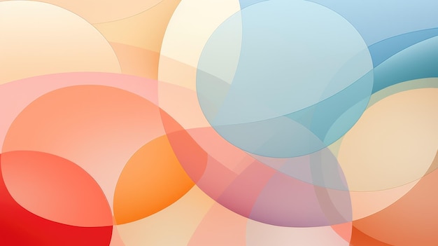 una representación abstracta de círculos interconectados en varios tonos de colores pastel