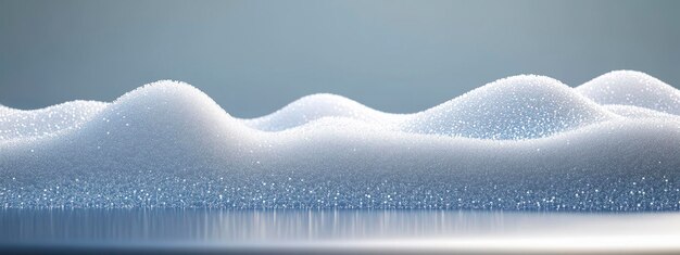Representación abstracta de colinas cubiertas de nieve brillando a la luz del sol