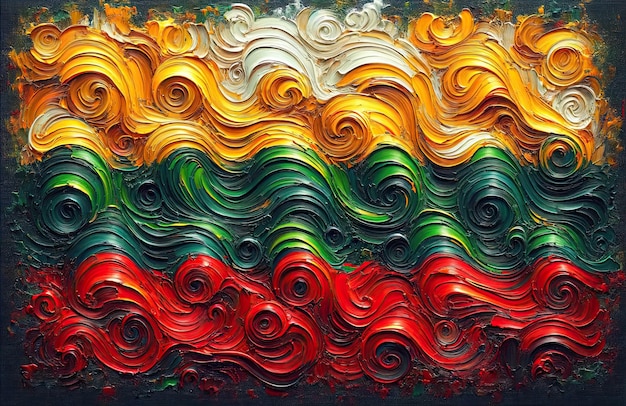 Foto una representación abstracta inspirada en la bandera lituana con colores giratorios