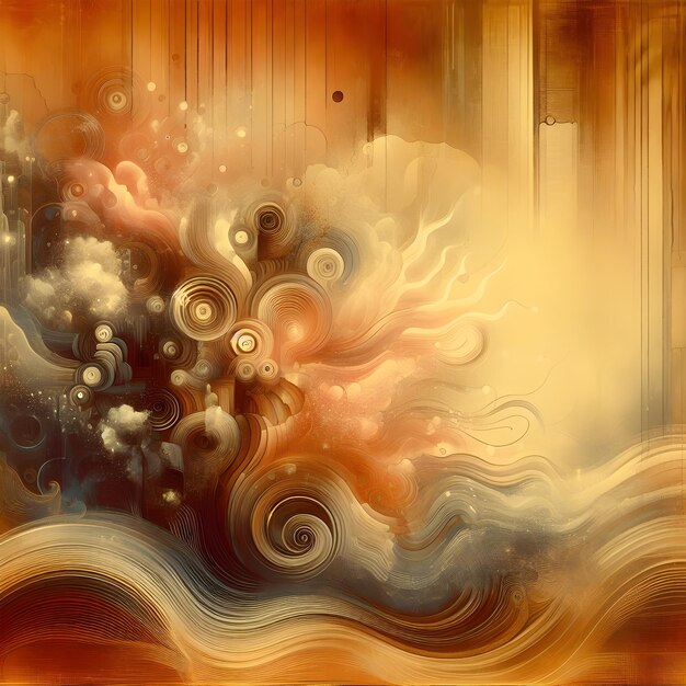 Una representación abstracta de la sensación de nostalgia con una cálida paleta de tonos de sepia