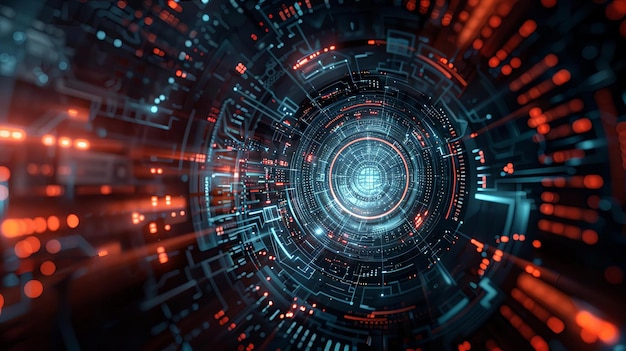 representación abstracta de la tecnología futura en la era digital