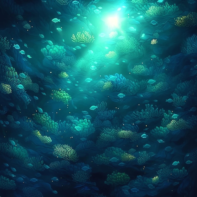 representación de bajo el agua