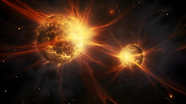 Foto una representación artística de un cúmulo de discos protoplanetarios en una región de formación estelar