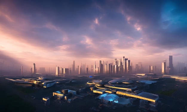 Una representación de la ciudad de dubai ai generó arte.