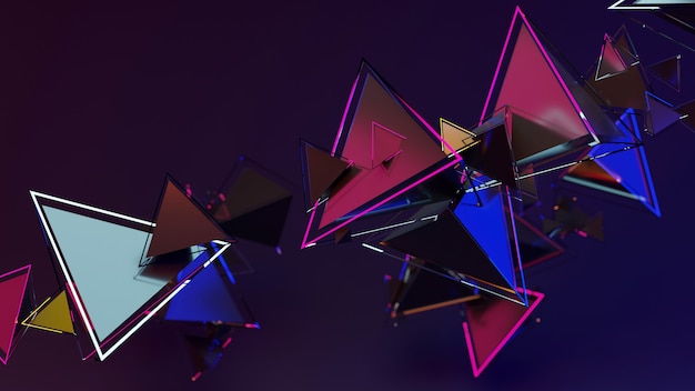 Representación en color 3D de forma geométrica