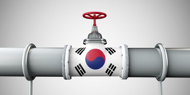 Representación del concepto d de la industria petrolera del oleoducto de combustible de gas y petróleo de corea del sur