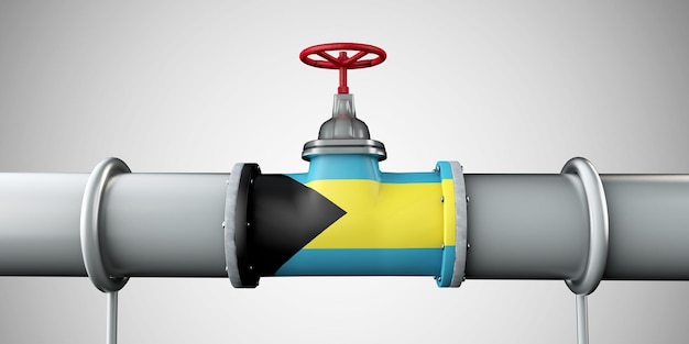 Representación del concepto d de la industria petrolera del oleoducto de combustible de petróleo y gas de Bahamas