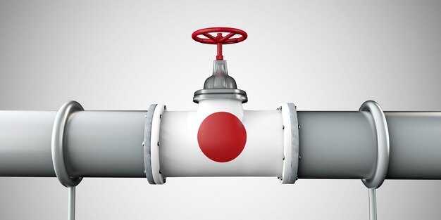 Representación del concepto d de la industria petrolera de la tubería de combustible de petróleo y gas de Japón
