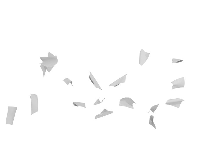 Foto representación d aislada de hojas de papel voladoras