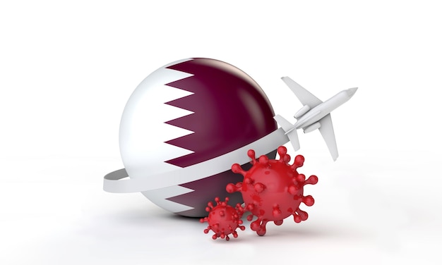 Representación d del concepto de viaje del brote de cononavirus de qatar