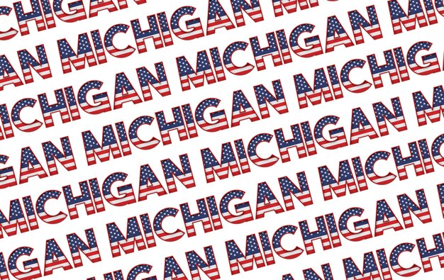 Representación d del fondo de las estrellas y de las rayas del estado de Michigan los E.E.U.U.