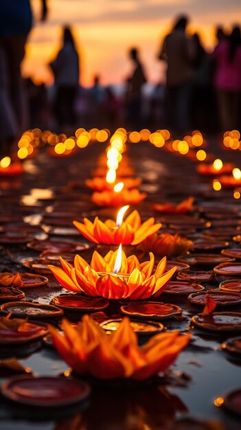 Una representación deslumbrante y festiva del festival de Diwali que celebra la victoria de la luz sobre