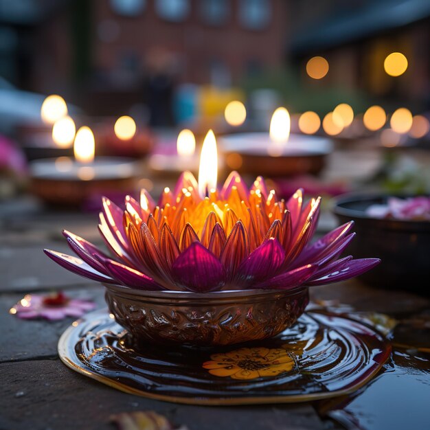 Foto una representación deslumbrante y festiva del festival de diwali que celebra la victoria de la luz sobre