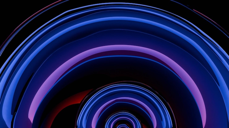 Foto una representación digital de una lente abstracta donde las líneas fluidas y las capas transparentes convergen para crear