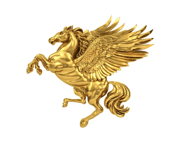 Representación dorada del caballo volador