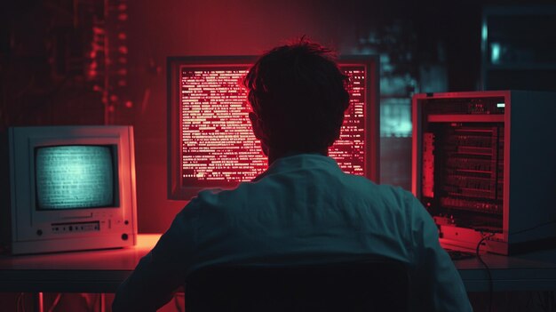 Una representación dramática de un terminal de computadora