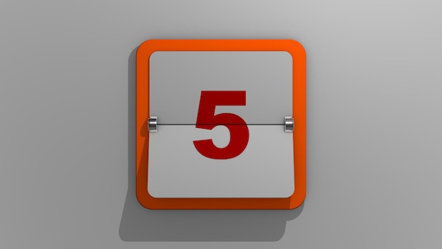 Foto representación elegante en 3d de un calendario que representa el quinto día 5º día de la semana diapositiva número cinco