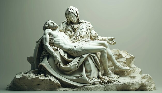 Foto una representación estilizada en 3d de la escultura de la pieta