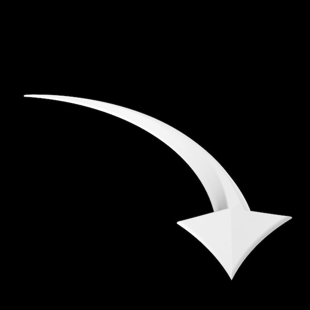 Foto representación de ilustración 3d de flecha aislada