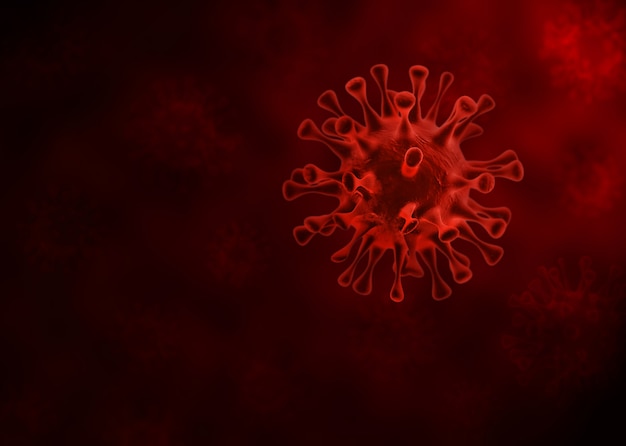 Representación de ilustración 3d del virus covid-19