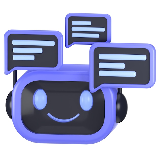 Representación de la ilustración del chatbot del icono 3d