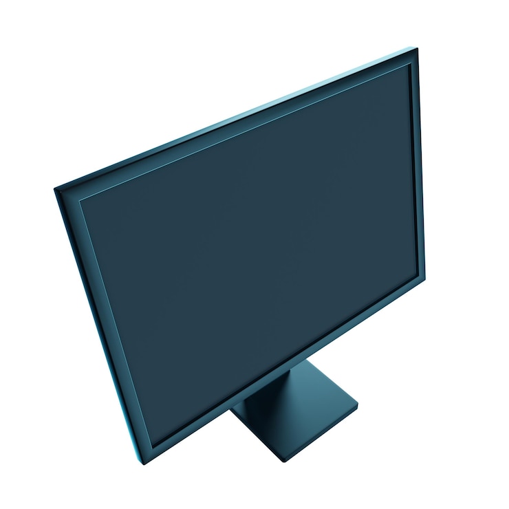 Foto representación de ilustración de icono aislado de monitor de pantalla 3d