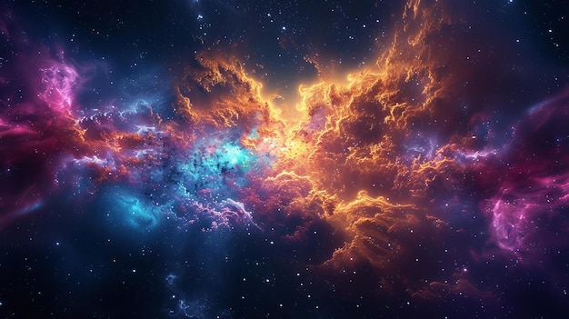 Una representación intrincada e hiperrealista de una nebulosa de nube de galaxia espacial