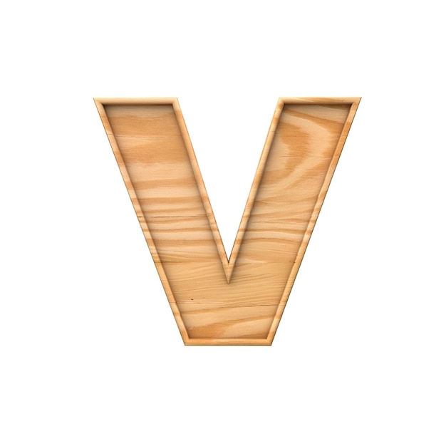 Representación de letra mayúscula de madera vd