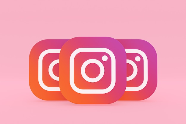 Representación del logotipo de la aplicación de Instagram en rosa