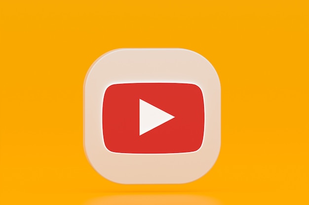 Representación del logotipo de la aplicación de youtube en amarillo