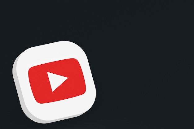 Foto representación del logotipo de la aplicación de youtube en negro