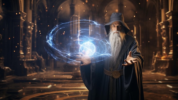 representación de un mago hábilmente manipulando las fuerzas mágicas