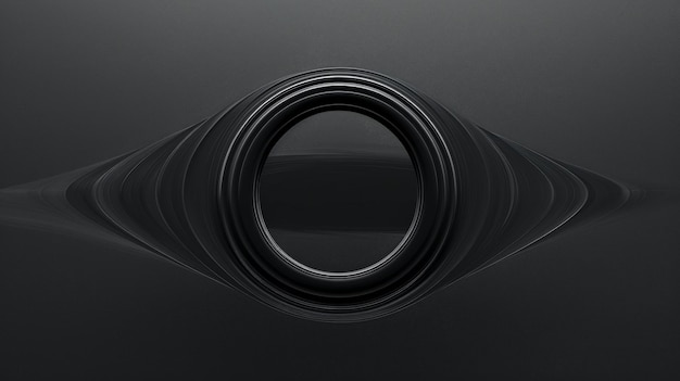 Foto una representación minimalista de un horizonte de eventos de agujeros negros generada por la ia