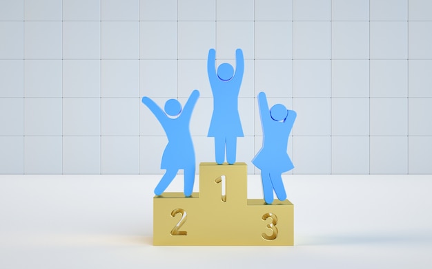 Representación del modelo de ilustración ganó la victoria
