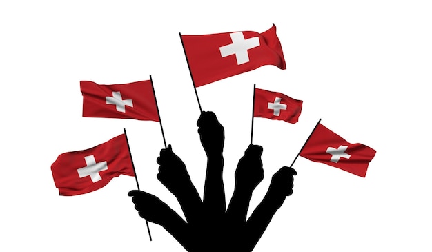 Representación ondeada de la bandera nacional de Suiza