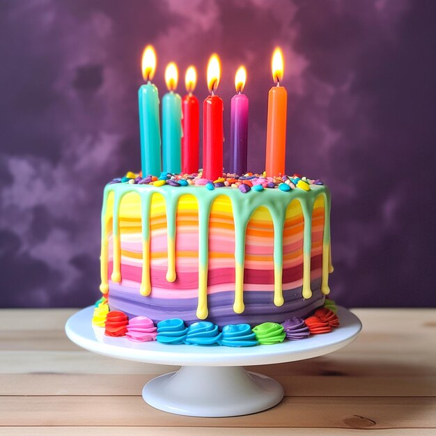 Foto representación de pastel de cumpleaños