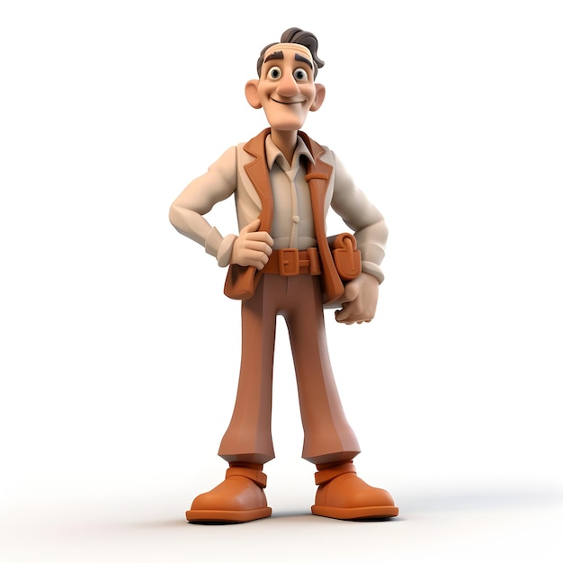 Foto representación de personajes de dibujos animados o juegos en fondo blanco aislado