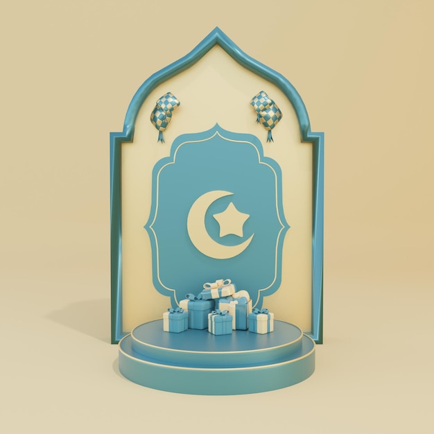 Representación de podio 3D de Ramadan Kareem