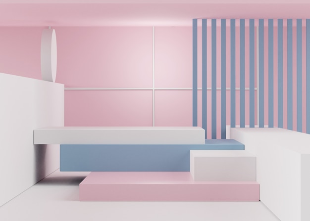 Representación de un podio minimalista moderno realista