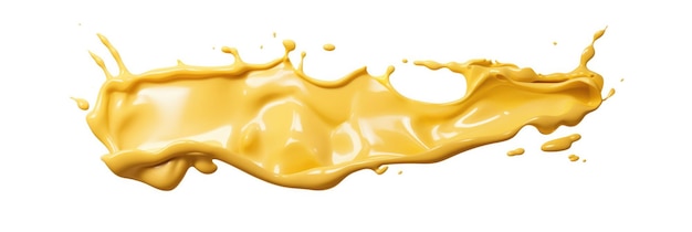 Una representación de queso derretido o pintura amarilla enyesada ofrecida como un recorte sobre un fondo