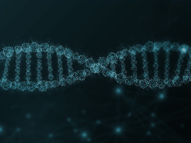 Representación realista del ADN en hélice