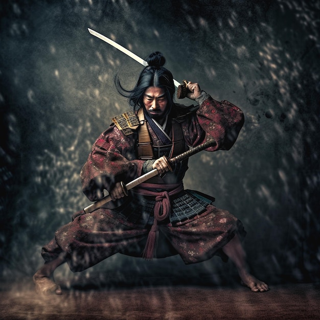 representación de samuráis
