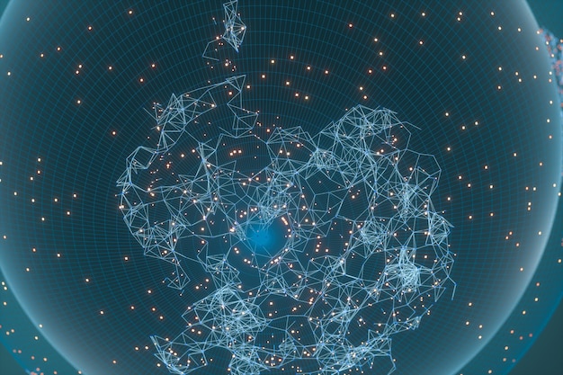 Representación de la tierra y los planetas de datos y las galaxias 3d